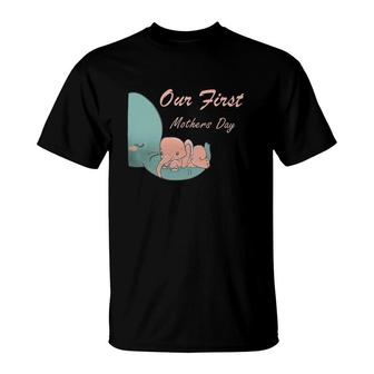 Our First Mothers Day Elephant Grandma Mothers Day T-Shirt | Mazezy