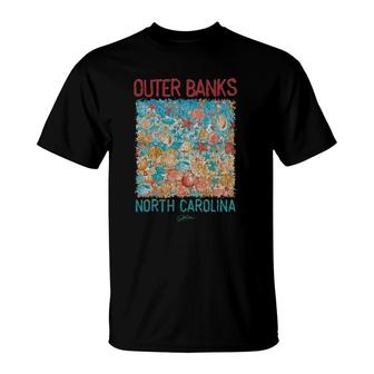Outer Banks Nc Seashell Rain T-Shirt | Mazezy