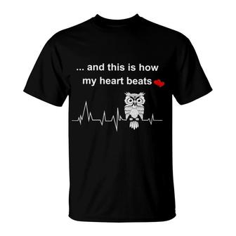 Owl Heartbeat T-Shirt | Mazezy