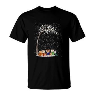 Owl Snowy Tree T-Shirt | Mazezy