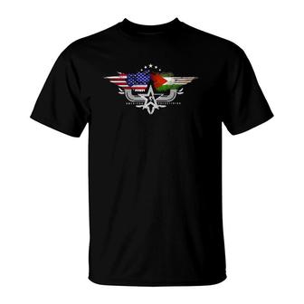 Palestine Usa Flag Palestinian American T-Shirt | Mazezy