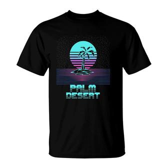 Palm Desert Ca Retro Vintage 80S Sunset Palm Tree Souvenir T-Shirt | Mazezy