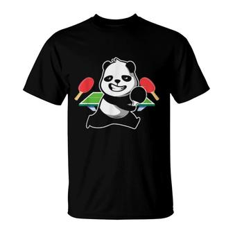Panda Bear Ping Pong Player Table Tennis Ball Sports Animal T-Shirt | Mazezy