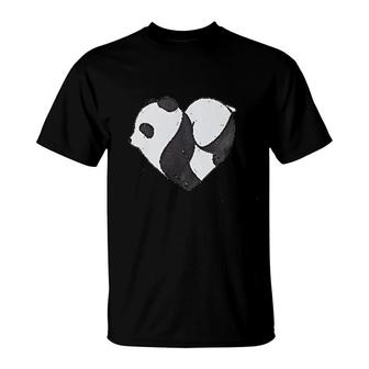 Panda Heart Shape Valentine Couple T-Shirt | Mazezy