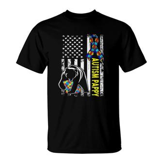 Pappy Autism Awareness American Flag Gift For Men Dad T-Shirt | Mazezy