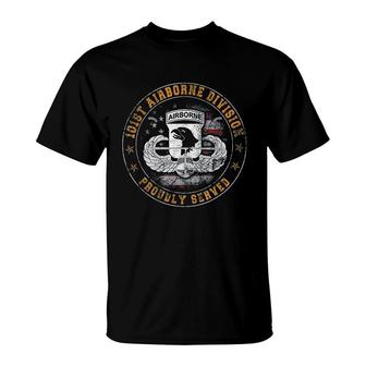 Paratrooper 101st Airborne Divition Proudly Served T-Shirt | Mazezy
