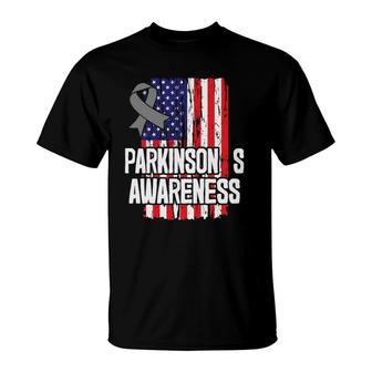 Parkinson Disease Survivor Parkinson's Awareness Ribbon T-Shirt | Mazezy