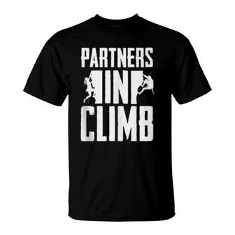 Partners In Climb Climber Rock Climbing T-Shirt | Mazezy AU