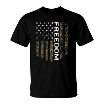 Patriotic American Flag Camo Freedom Usa Patriot Gift T-Shirt | Mazezy