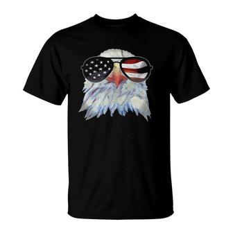 Patriotic Bald Eagle 4Th Of July America Usa Flag Sunglasses T-Shirt | Mazezy