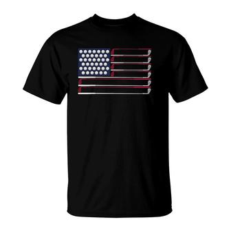 Patriotic Golf American 4Th Of July Golf Clubs American Flag T-Shirt | Mazezy