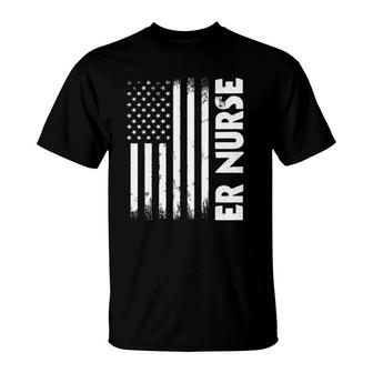 Patriotic Registered Er Nurse Usa Flag Nursing Rn Healthcare T-Shirt | Mazezy