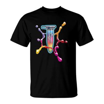 Pcr Reaction Vial With Rainbow Plasmid Ring Premium T-Shirt | Mazezy