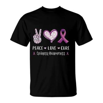 Peace Love Cure Awareness T-Shirt | Mazezy