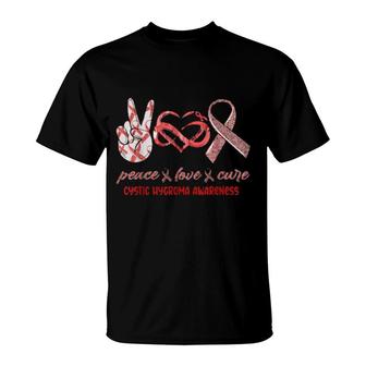 Peace Love Cure Cystic Hygroma Awareness T-Shirt | Mazezy DE