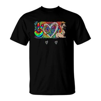 Peace Love Pug Tie Dye Dog Lover Mother's Day T-Shirt | Mazezy UK
