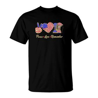 Peace Love Remember Veteran America T-Shirt | Mazezy