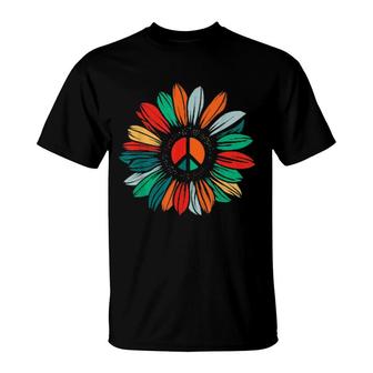 Peace Love Sunshine Sunflower Hippie Costume Tie Die 60S 70S T-Shirt | Mazezy