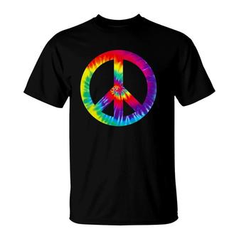 Peace Sign Symbol Tie Dye 60S 70S Hippie Costume T-Shirt | Mazezy