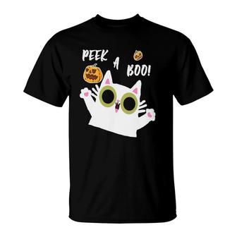 Peek A Boo Cat Funny Cute Halloween Baby Kids Video Song T-Shirt | Mazezy