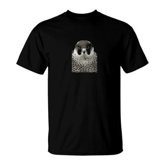 Peregrine Falcon Face Raptor Bird T-Shirt | Mazezy