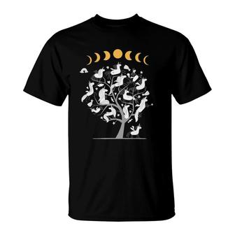 Phases Of The Moon Tree With Unicorns T-Shirt | Mazezy