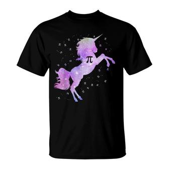 Pi Day Space Unicorn Math Symbol Pi 314 Unicorns Girl T-Shirt | Mazezy UK