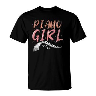 Piano Girl Musician Piano Player Women Gift Idea Piano T-Shirt | Mazezy