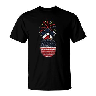 Pineapple American Flag 4Th Of July Cool Hawaiian Patriotic T-Shirt | Mazezy