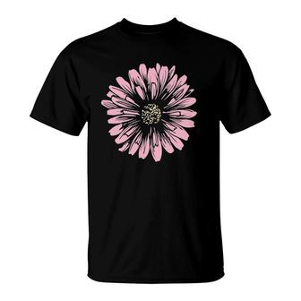 Pink Daisy Flower Hippy Flower Daisy T-Shirt | Mazezy