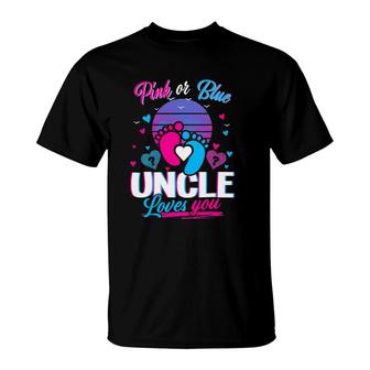 Pink Or Blue Uncle Loves You Mothers And Fathers New Uncle T-Shirt | Mazezy