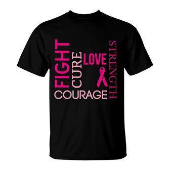 Pink Ribbon Breast Cancer Fighters Survivors Awareness T-Shirt - Thegiftio UK
