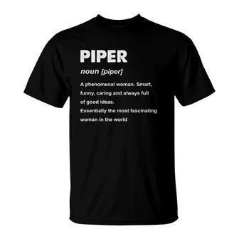 Piper Name Definition Personalize Custom Gift T-Shirt | Mazezy