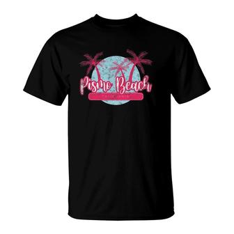 Pismo Beach California Retro Palm Tree Vintage Surf T-Shirt | Mazezy
