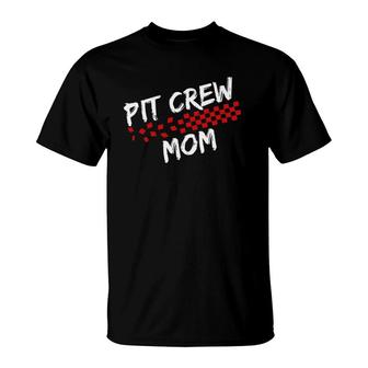 Pit Crew Mom Hosting Race Car Birthday Parties T-Shirt | Mazezy