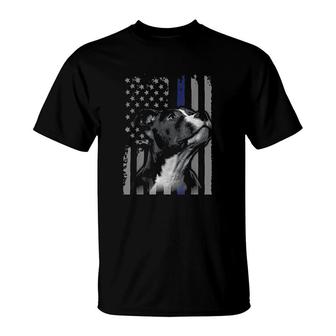 Pitbull American Thin Blue T-Shirt | Mazezy DE