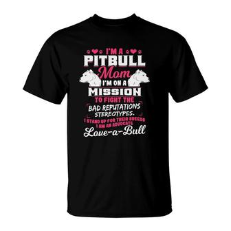 Pitbull Mom Dog Lover Pittie Mother's Day T-Shirt | Mazezy