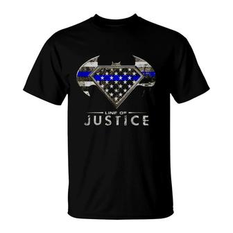 Police Thin Blue Line Of Justice Tshirts T-Shirt - Thegiftio UK
