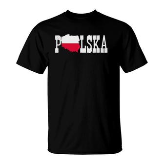 Polska Jersey For Love Poland Flag Silhouette Polish T-Shirt | Mazezy
