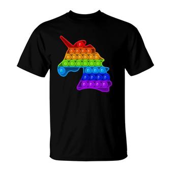 Pop It Unicorn Rainbow Fidget Toy For Girls T-Shirt | Mazezy