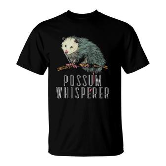 Possum Whisperer Street Cat Opossum Lover T-Shirt | Mazezy