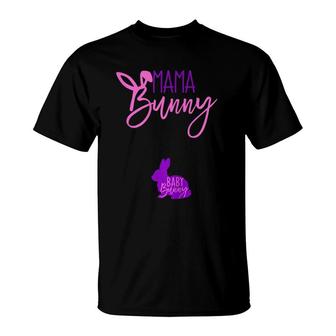 Pregnant Lady Gift Easter Pregnancy Mama Bunny Baby Bunny T-Shirt | Mazezy