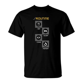 Programmers Developers Routine Funny Eat Sleep Code Repeat T-Shirt | Mazezy CA
