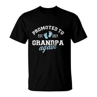 Promoted To Grandpa Again 2021 T-Shirt | Mazezy