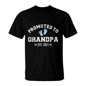 Promoted To Grandpa Est 2021 T-Shirt | Mazezy