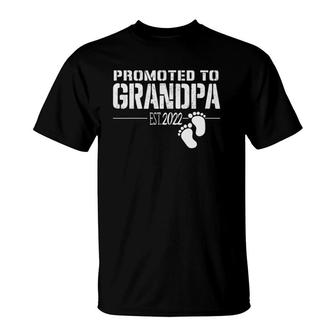 Promoted To Grandpa Est 2022 Funny First Time Grandfather T-Shirt | Mazezy