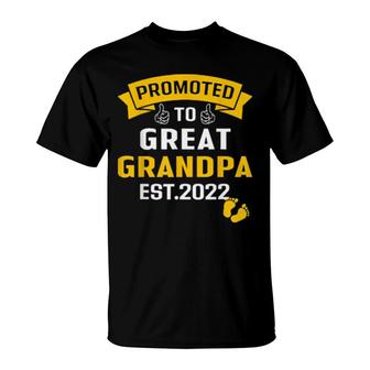 Promoted To Great Grandpa Est 2022 Pregnancy Announcement T-Shirt | Mazezy