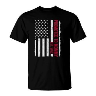 Promoted To Mommy 2022 American Flag Promoted To Daddy T-Shirt | Mazezy