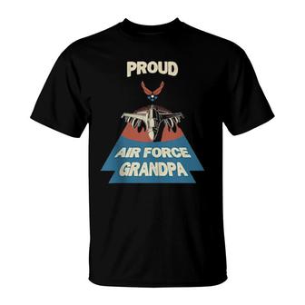 Proud Air Force Grandpa Vintage Military Family Veterans T-Shirt | Mazezy