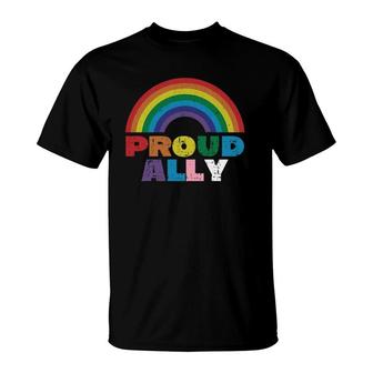 Proud Ally Lgbt Rainbow Gay Pride Month T-Shirt | Mazezy UK